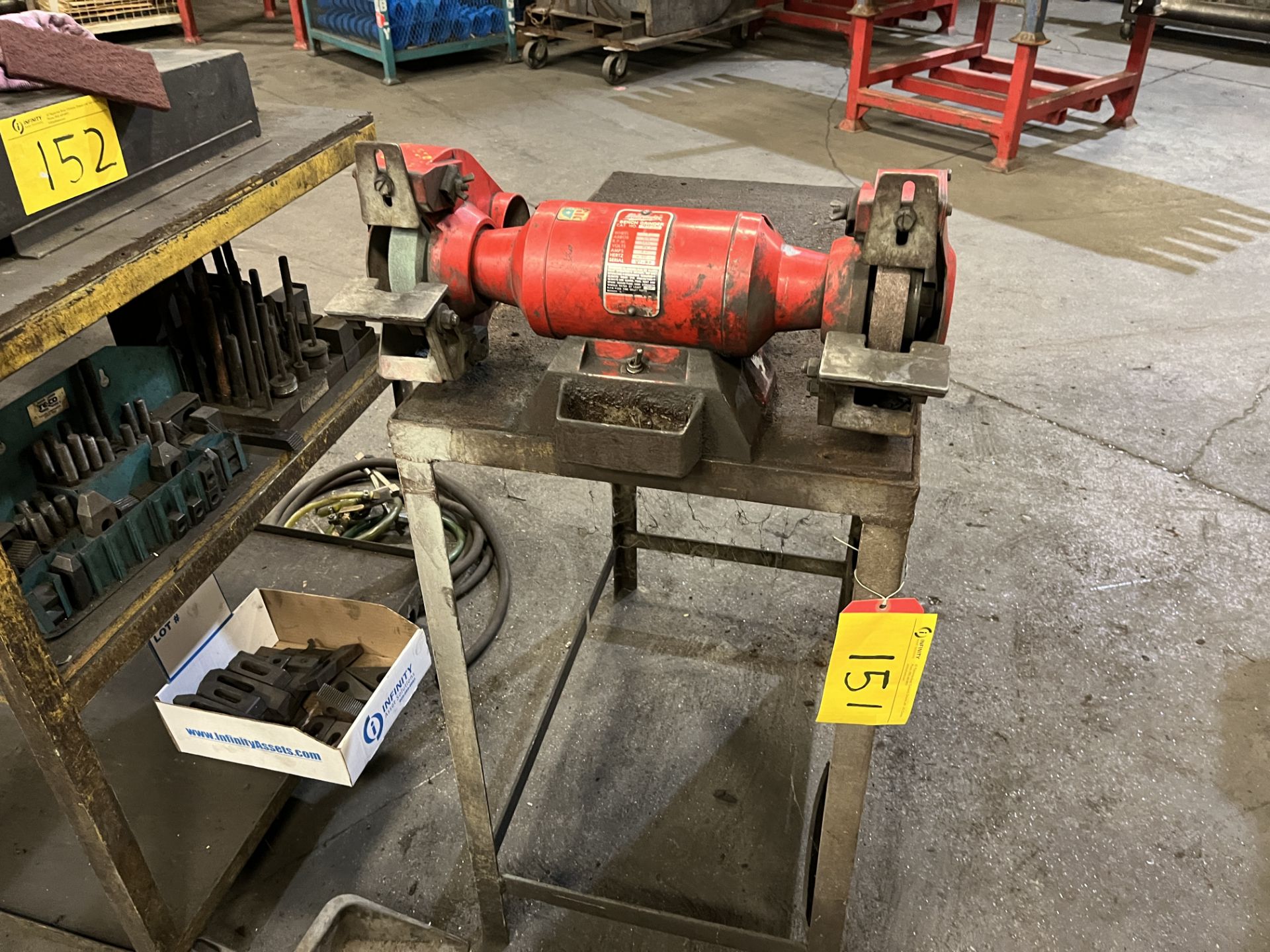 MILWAUKEE BENCH GRINDER CAT # 4995 W/ TABLE