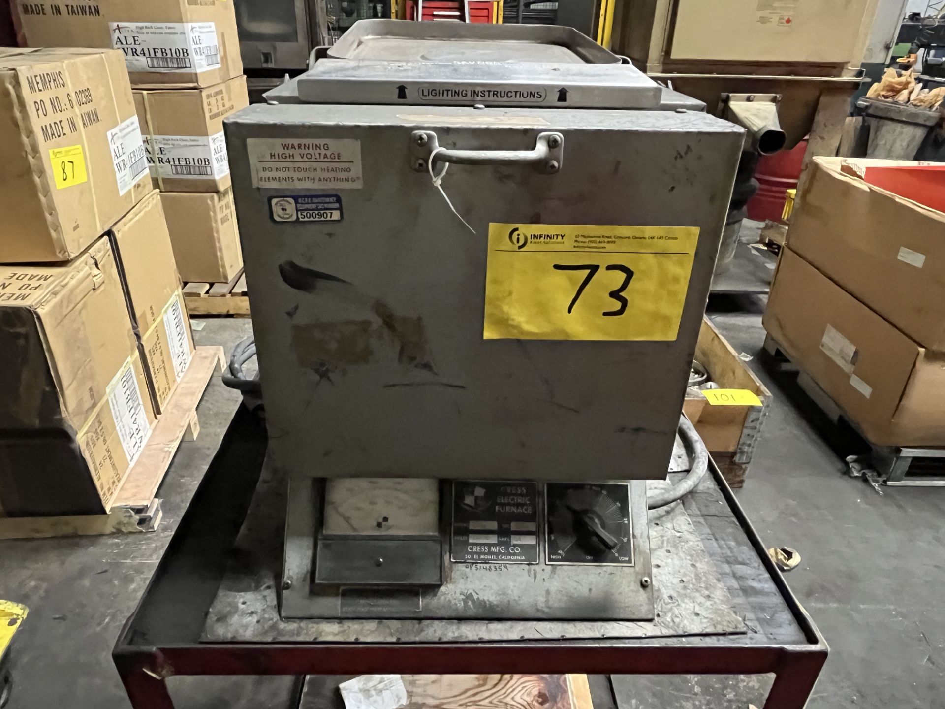 CRESS MFG. CO. ELECTRIC FURNACE MODEL C-104, S/N 7502 - Image 2 of 5