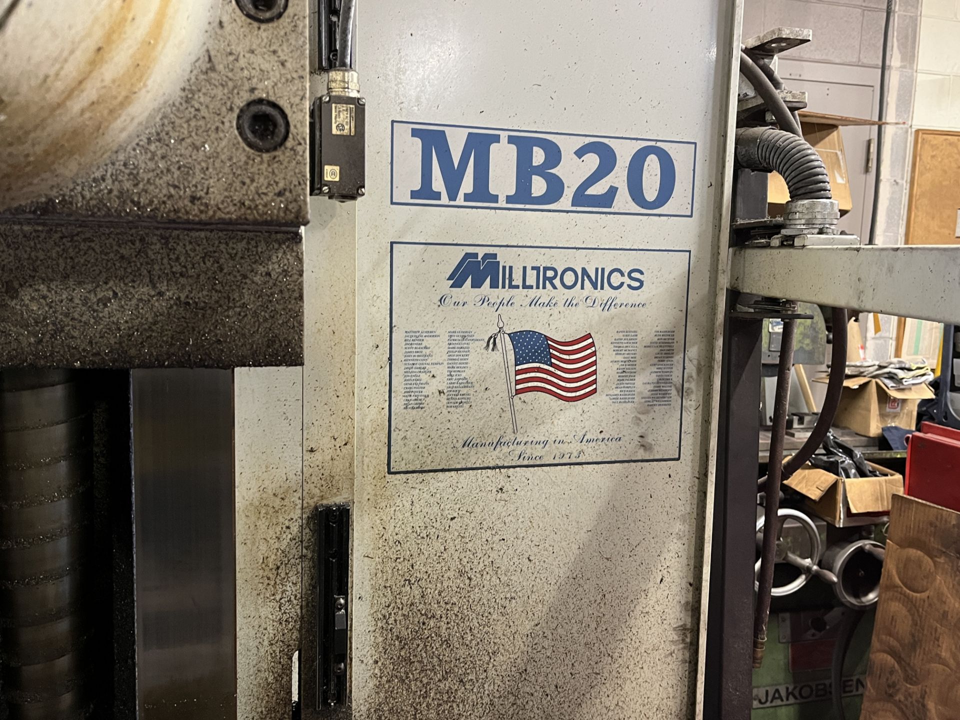 2013 MILLTRONICS MB20 CNC VERTICAL MILLING MACHINE, CENTURION 7 CNC CONTROL, 6” X 16” TABLE, S/N - Image 9 of 9