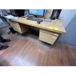 DESK, CHAIR, 3-DOOR CABINET (NO CONTENTS)