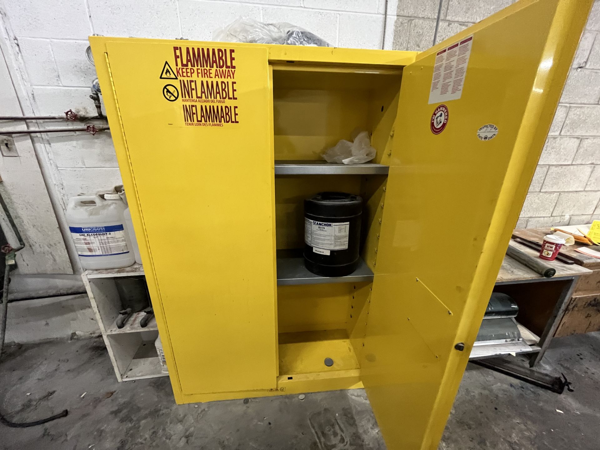 ULINE H-1564M-Y FLAMMABLE LIQUID CABINET - Image 2 of 2