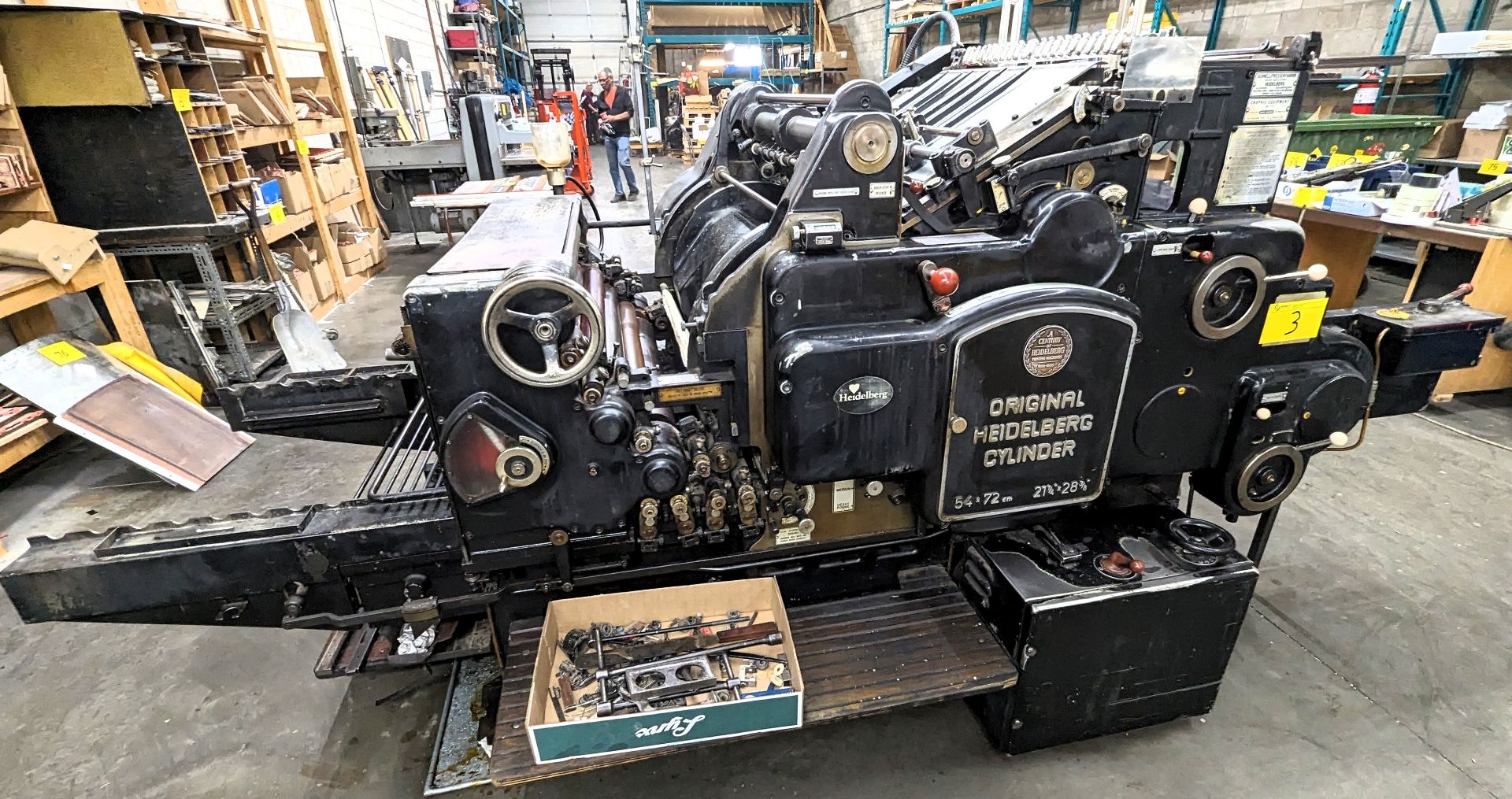 HEIDELBERG CYLINDER 21.25” X 28.375” PRINT AND DIE CUT MACHINE (RIGGING FEE $600) - Image 2 of 4