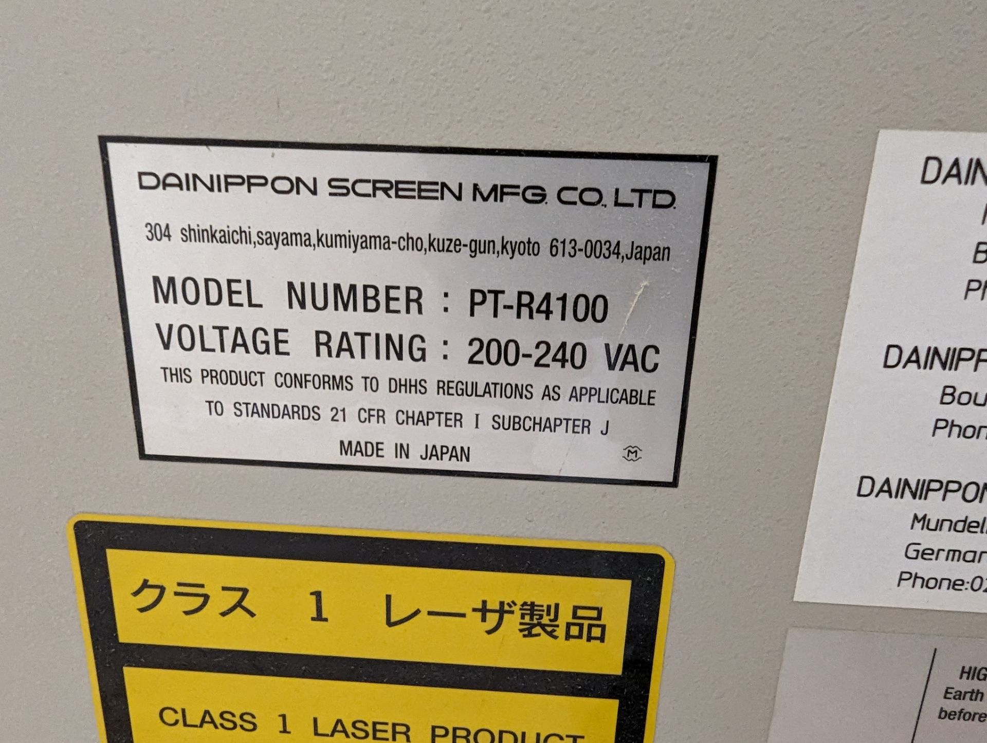 2006 SCREEN / FUJIFILM PT-R4100 CTP THERMAL PLATE RECORDER, S/N 979 (INCLUDES PROACTIVE WINDOWS - Image 9 of 12