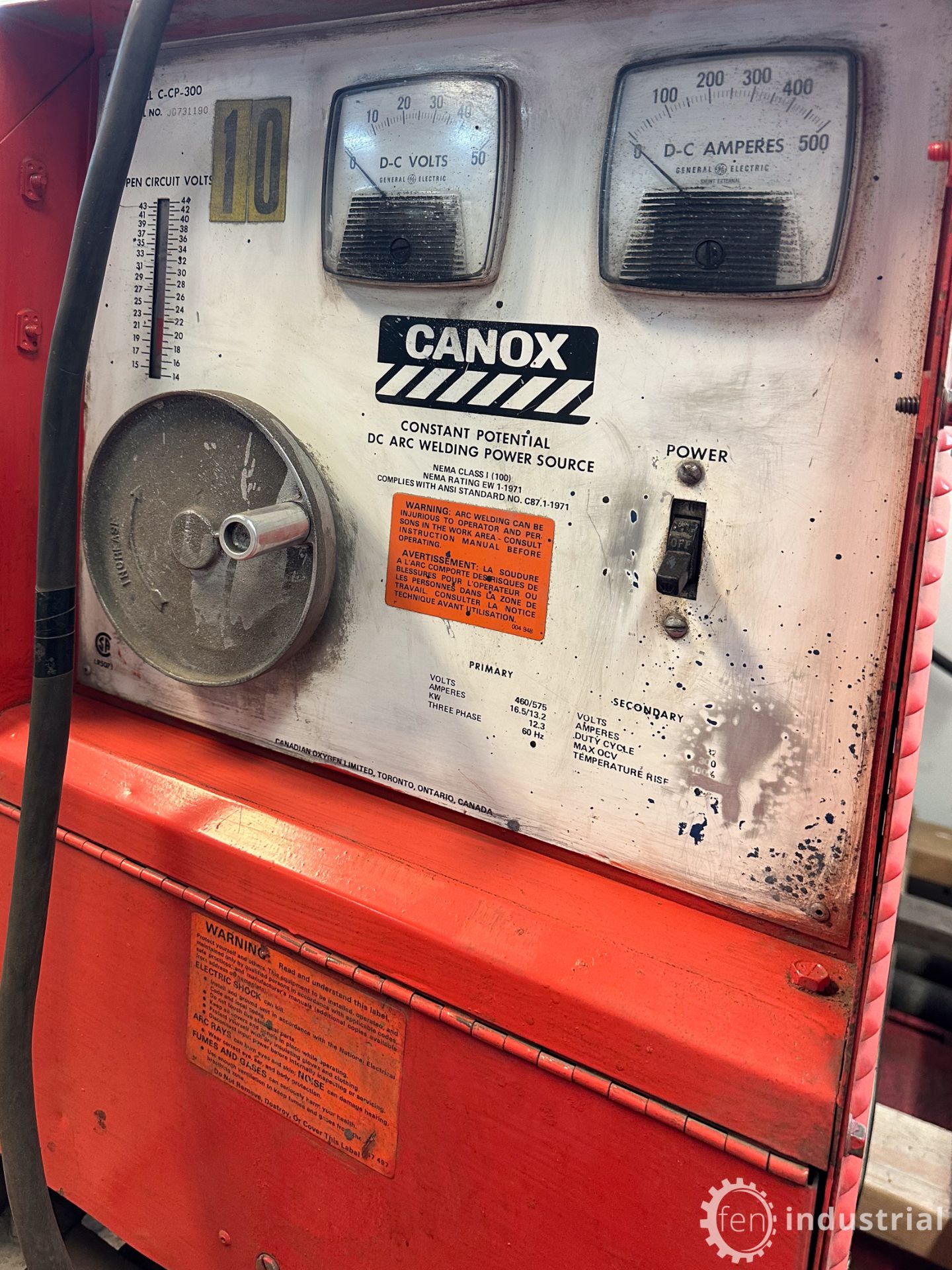 CANOX CONSTANT POTENTIAL DC ARC WELDING POWER SOURCE (LOCATED IN BRANTFORD, ONTARIO) - Image 3 of 7