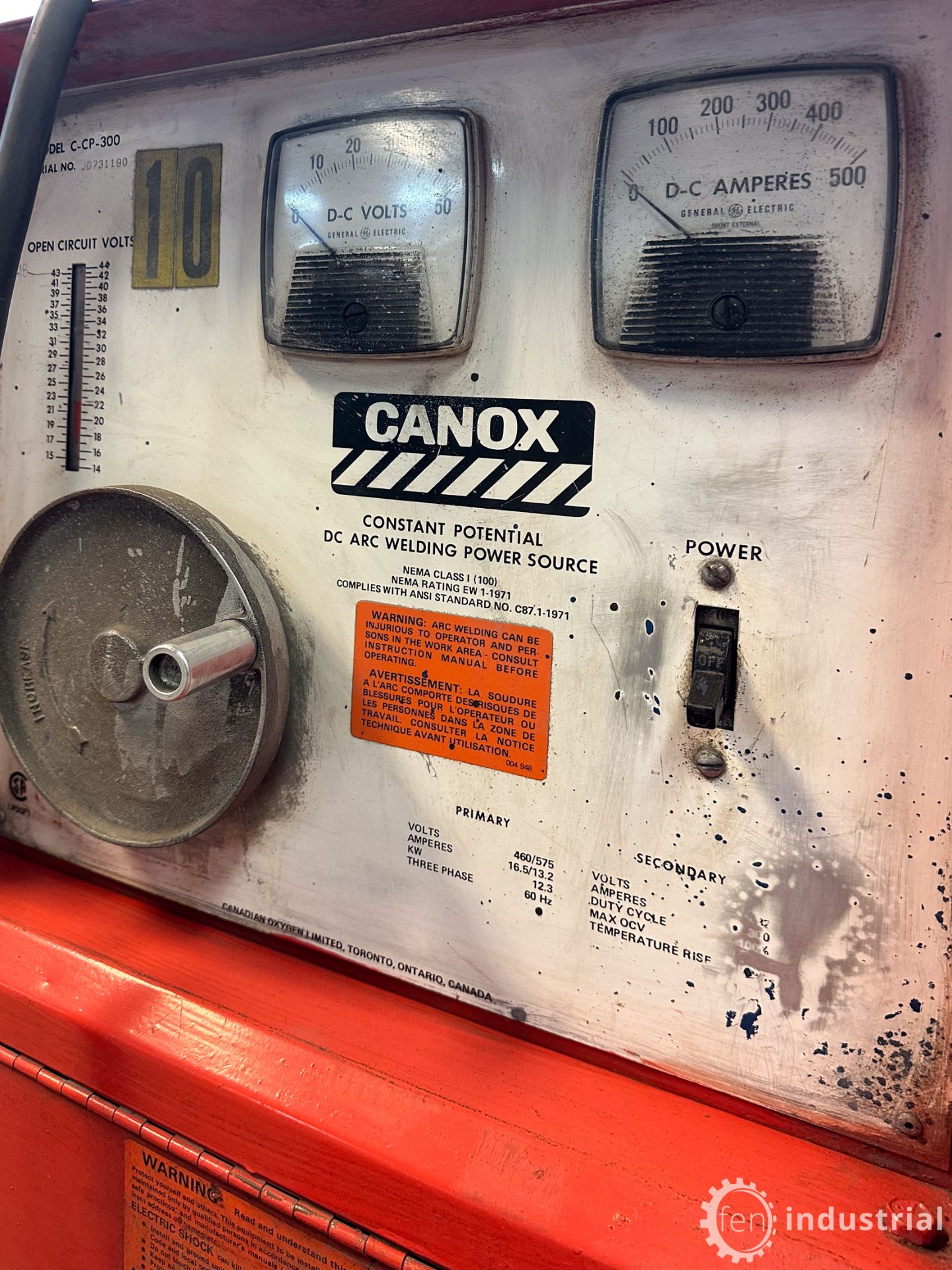 CANOX CONSTANT POTENTIAL DC ARC WELDING POWER SOURCE (LOCATED IN BRANTFORD, ONTARIO) - Image 4 of 7