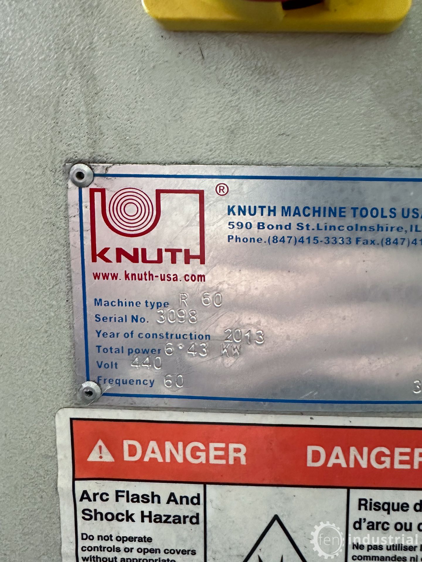 2013 KNUTH R 60V RADIAL ARM DRILL, 6’ ARM, BOX TABLE, S/N 3098 (LOCATED IN BRANTFORD, ONTARIO) ( - Image 13 of 19