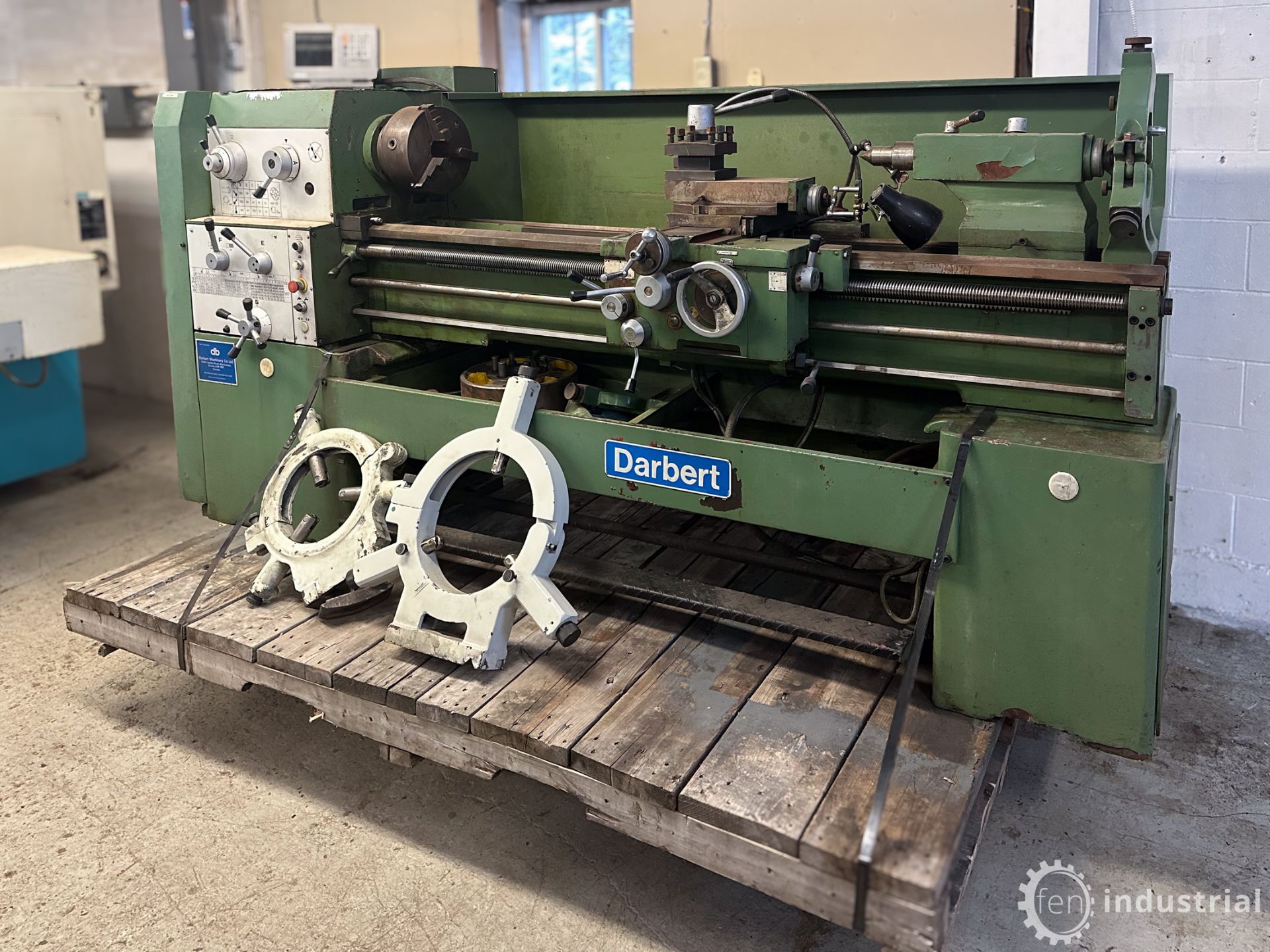 DARBERT ENGINE LATHE, HEIDENHAIN 2-AXIS DRO, 10" 3-JAW CHUCK, 12" SWING, 82" BED, 2" BORE,