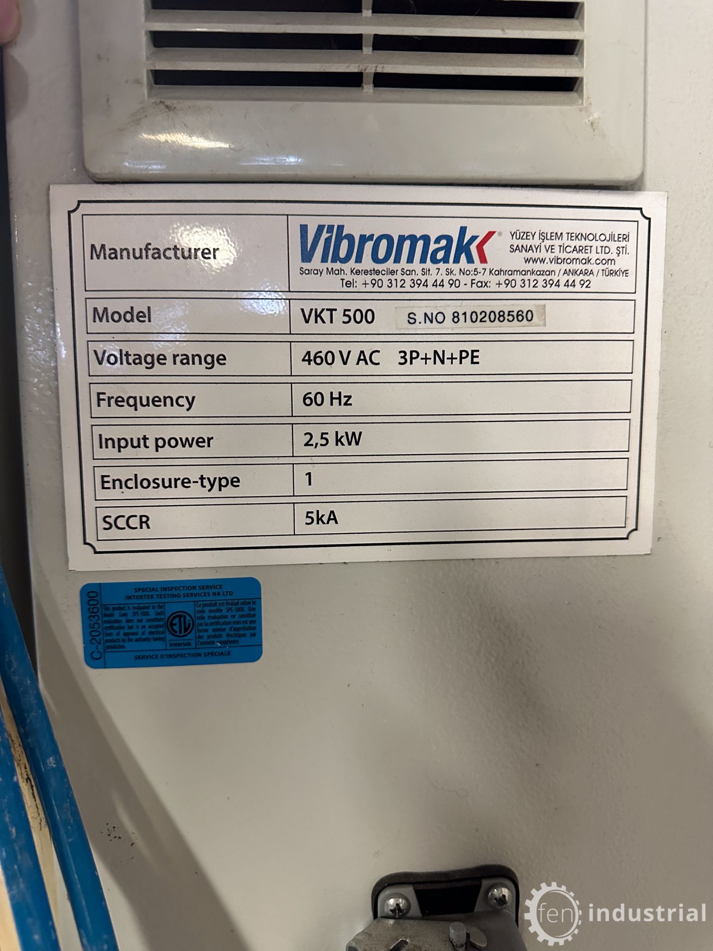 2018 VIBROMAK VKT 500 VIBRATORY FINISHING TUB, 500L CAP., S/N 810208560 W/ CONTROL PANEL, - Image 14 of 29