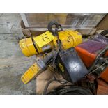 BUDGIT 11689106 ELECTRIC HOIST, 1-TON CAP. W/ DEMAG PENDANT CONTROL