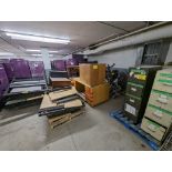 LOT OF ASST. FILE CABINETS, OFFICE CHAIRS, DESKS, DIVIDERS, PARTITIONS, ETC.