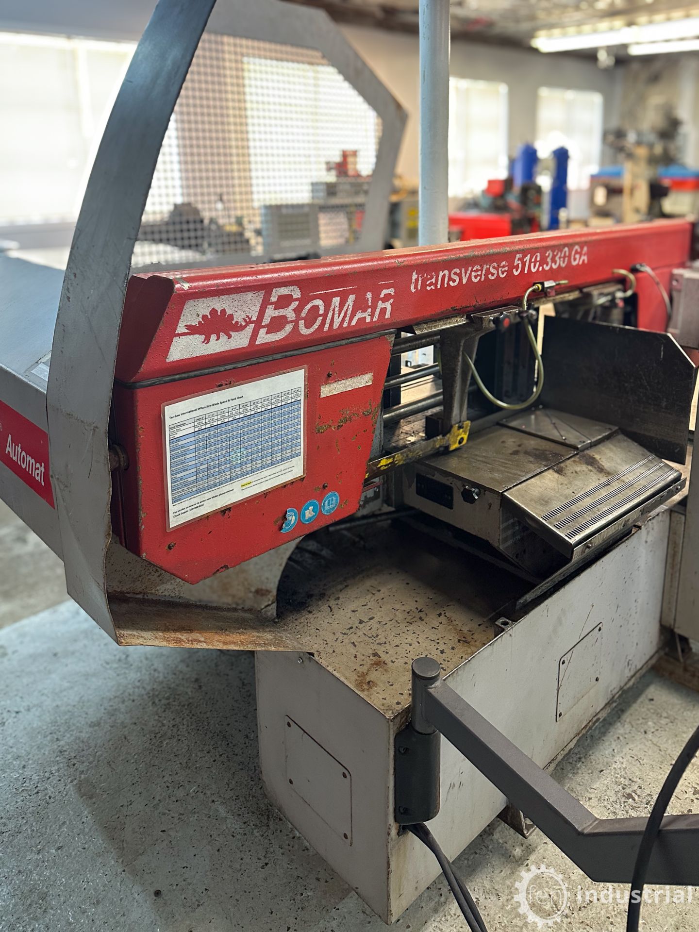 BOMAR AUTOMAT 510.330GA HORIZONTAL AUTOMATIC BAND SAW WITH CONVEYOR (#20, LOCATED IN BRANTFORD, - Image 9 of 24