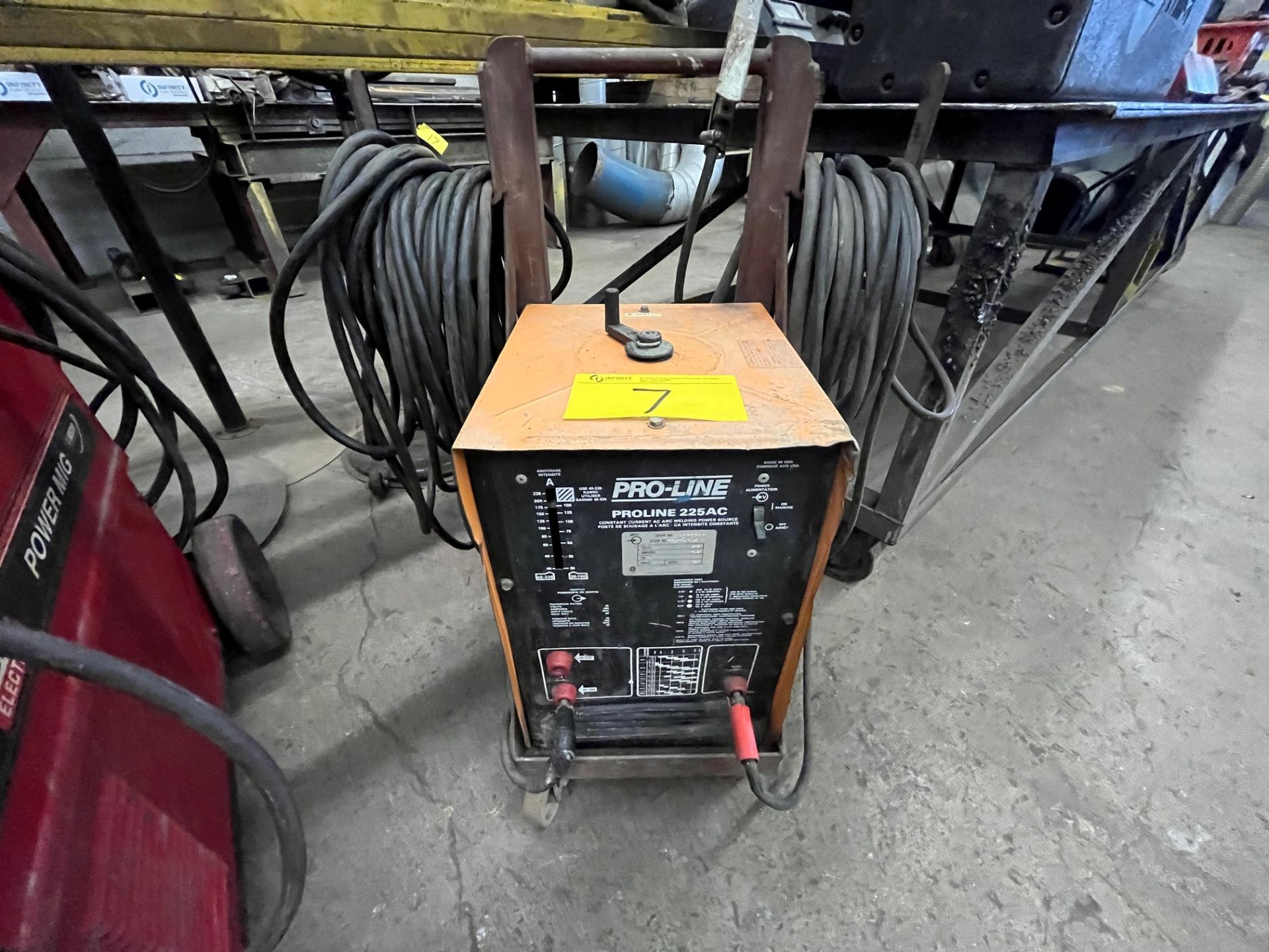 PRO-LINE 225AC MIG WELDER W/ CABLES, CART (NO TANKS)