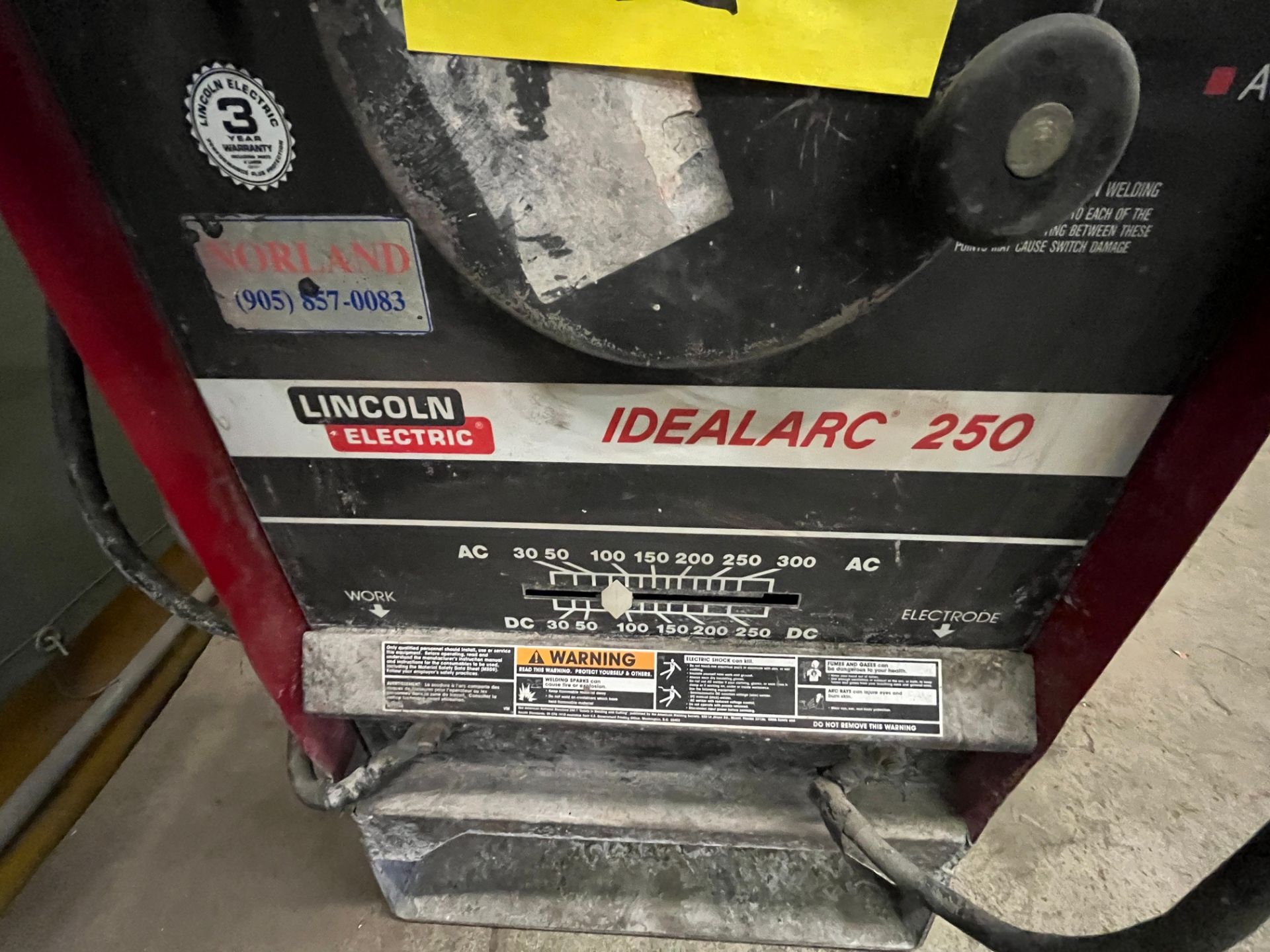 LINCOLN ELECTRIC IDEAL ARC 250 MIG WELDER W/ CART, CABLES (NO TANKS) - Image 2 of 6