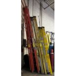 LOT OF (3) FIBERGLASS LADDER, 8', 10', 12'