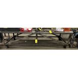 PORTABLE STEEL WELDING TABLE, APPROX. 10'L X 4'W X 1/2" PLATE TOP (NO CONTENTS)