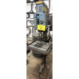 AB ARBOGA GM 2512 GEAR HEAD DRILL PRESS, VARIABLE SPEED, AUTOMATIC FEED W/ JACOB CHUCK AND VISE (