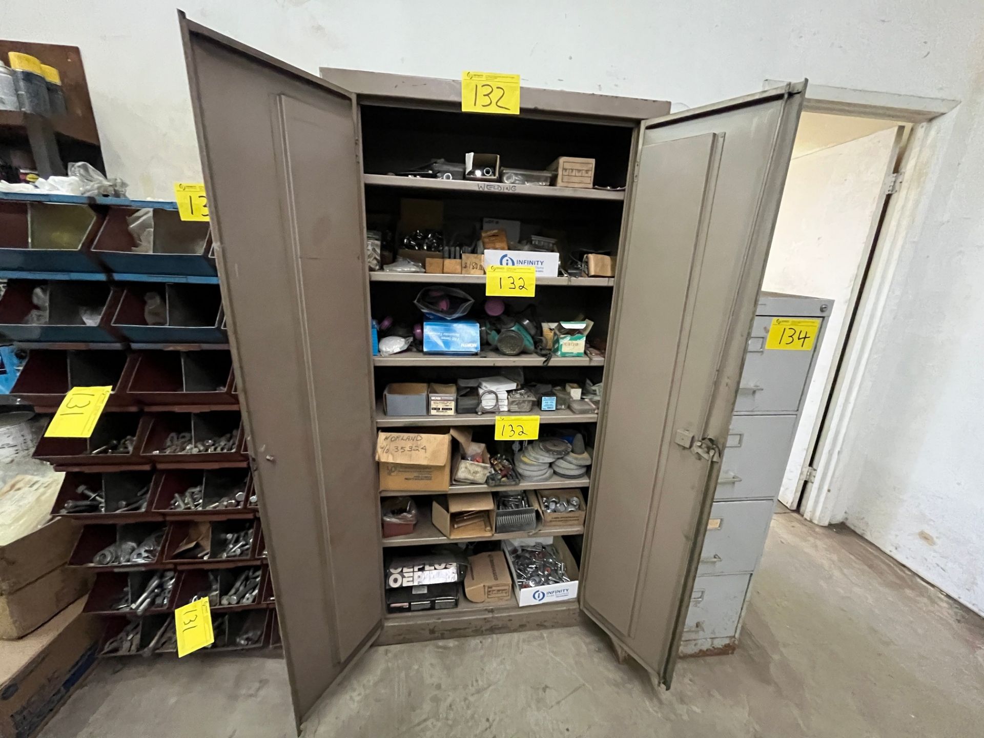 2-DRAWER METAL CABINET W/ SHOP SUPPLIES