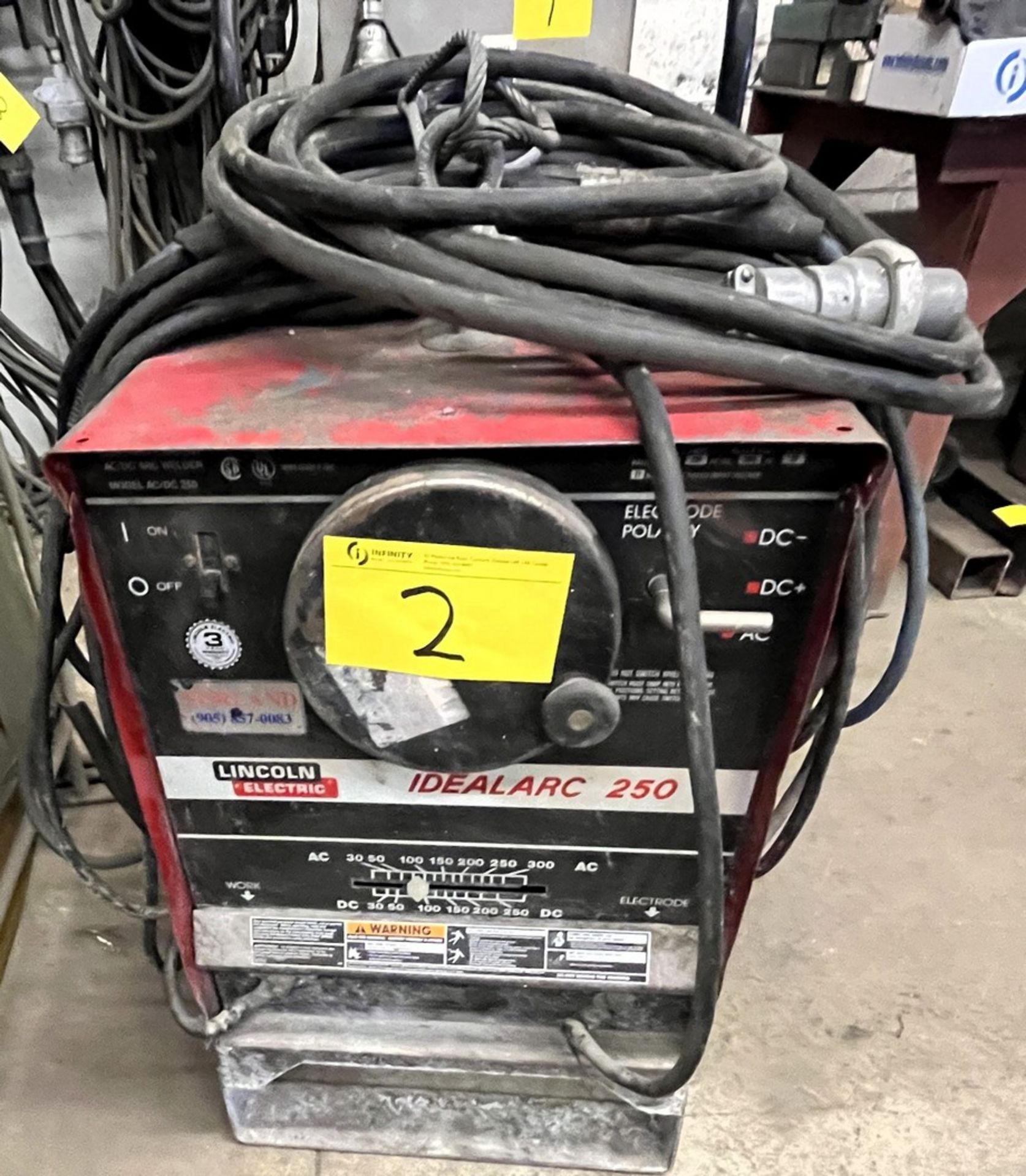LINCOLN ELECTRIC IDEAL ARC 250 MIG WELDER W/ CART, CABLES (NO TANKS)