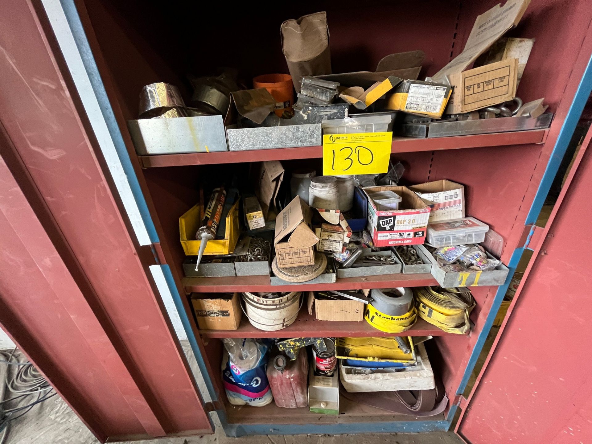 2-DOOR METAL STORAGE CABINET W/ MIXED HARDWARE - Image 3 of 5