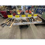 LOT OF (5) BOXES OF HAND TOOLS, VISE GRIPS, PLIERS, CUTTER, HAMMERS, SCREW DRIVERS, MEASURING TAPES,