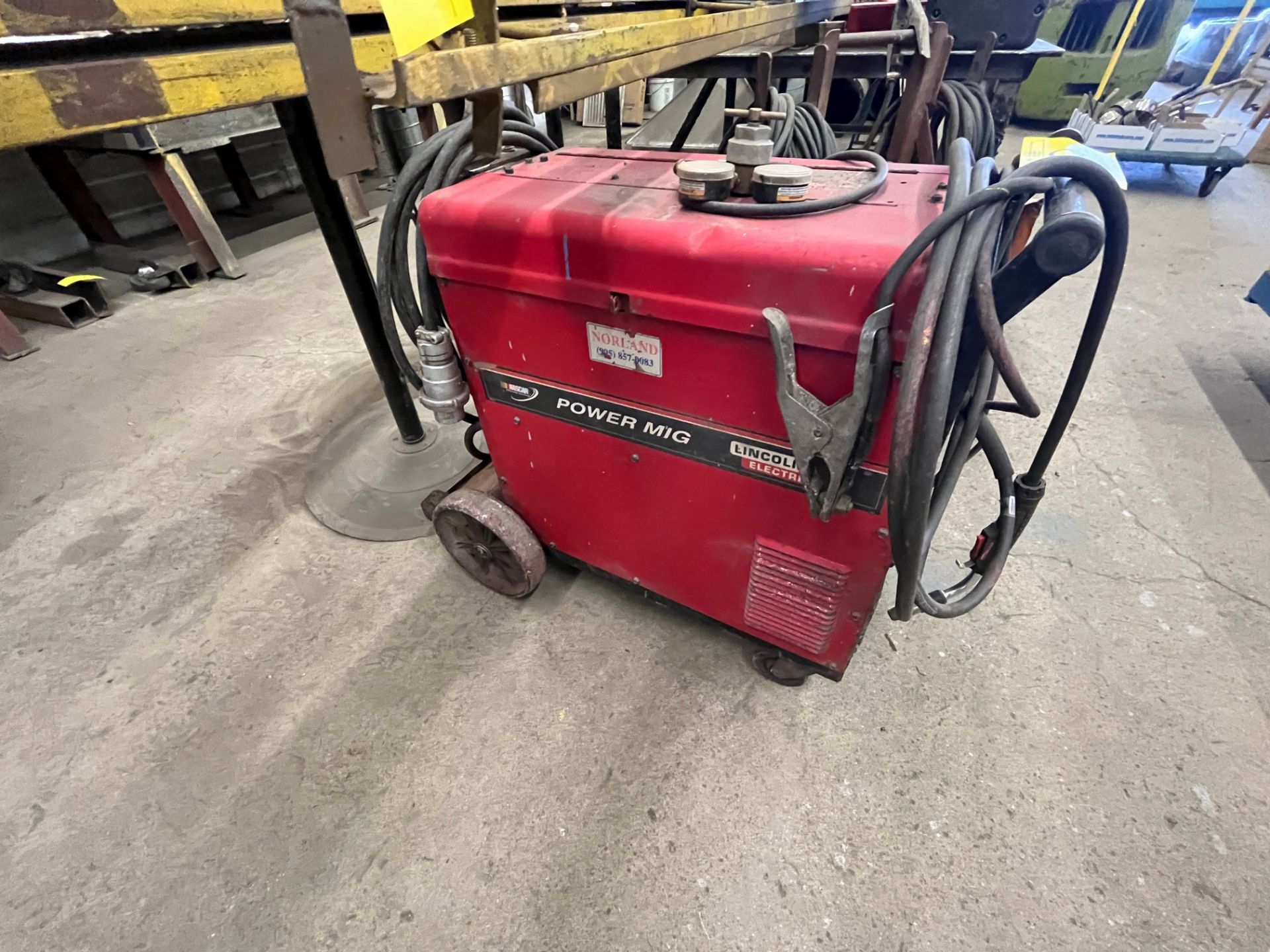LINCOLN ELECTRIC POWER MIG 255C WELDER W/ CART, CABLES (NO TANKS) - Image 5 of 5