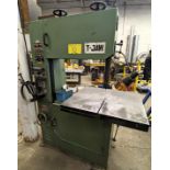T-JAW T-500 VERTICAL BANDSAW, VARIABLE SPEED, 575V, 28" THROAT, 29" X 27" TABLE, BLADE WELDER, SPARE