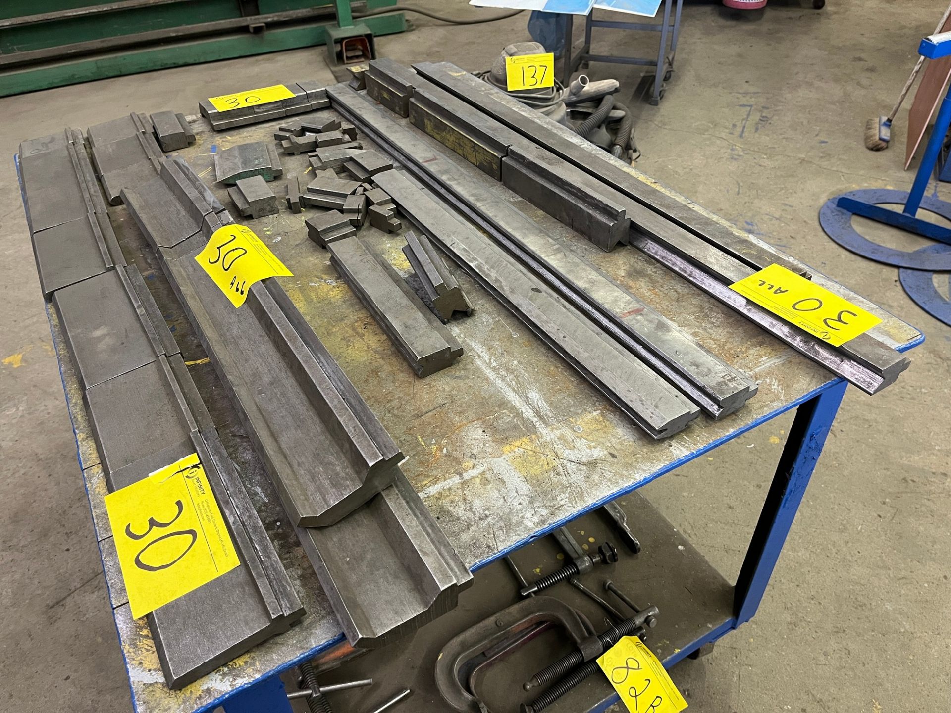 LOT OF ASST. PRESS BRAKE DIES UP TO 10'L (UPPER AND LOWER)