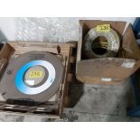 LOT OF HYDRAULIC HOSE, CABLES, LARGE GRINDING WHEEL