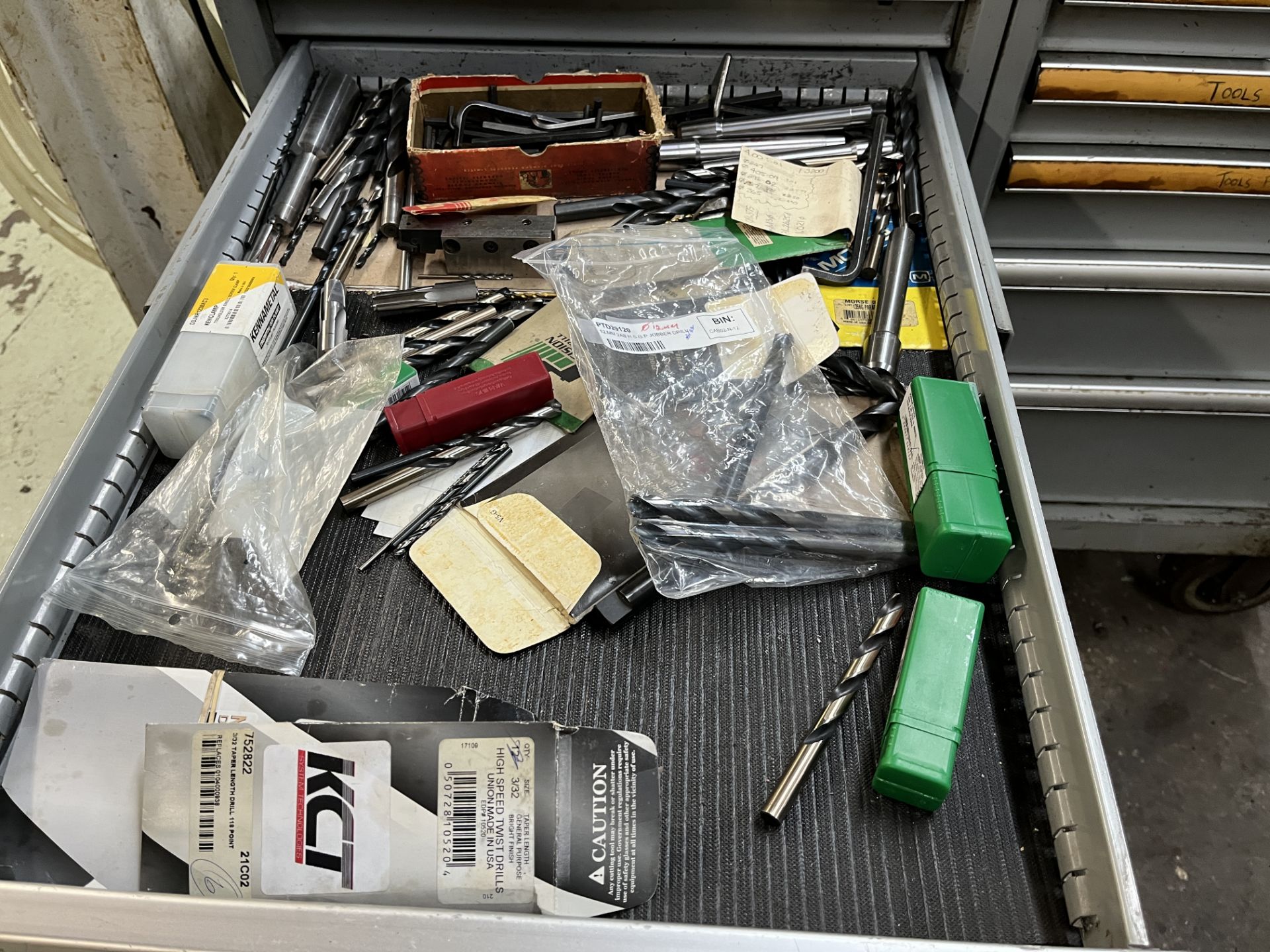 9-DRAWER TOOL CART W/ COLLETS, DRILLS, ETC. - Image 6 of 6