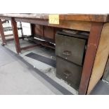 WOODEN WORK TABLE W/ CABINET