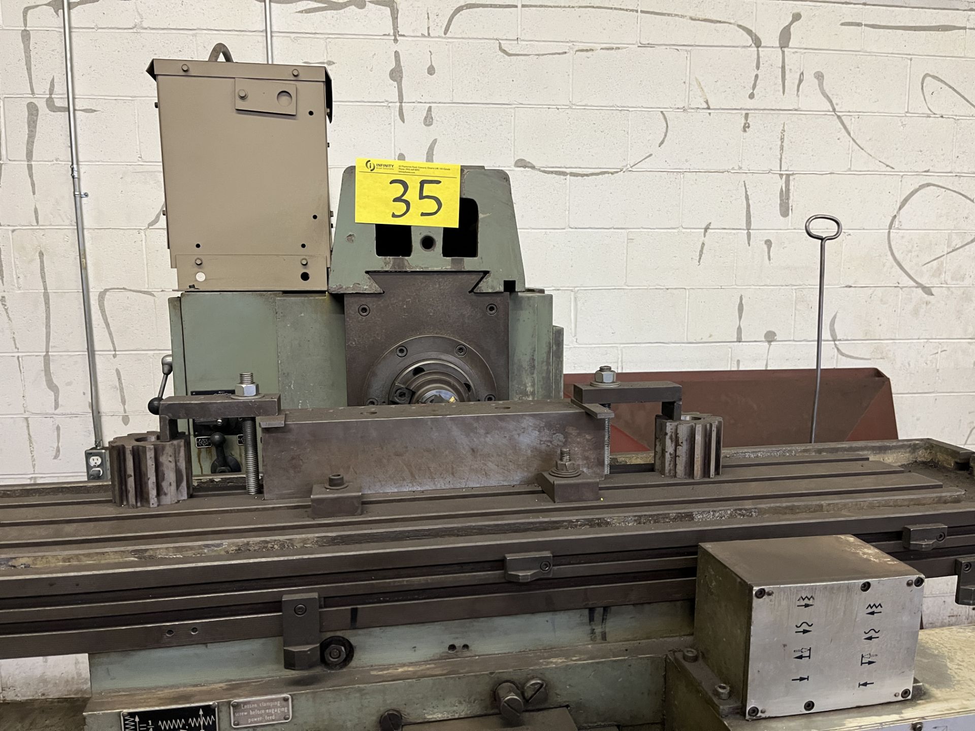 HMT FN2EH HORIZONTAL MILLING MACHINE, 40 TAPER, 8” X 48” TABLE, S/N 1777 W/ ATTACHMENTS (RIGGING FEE - Image 2 of 7