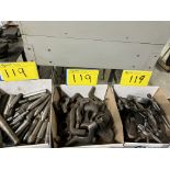 LOT OF (3) BOXES OF CLAMPS AND CENTERS