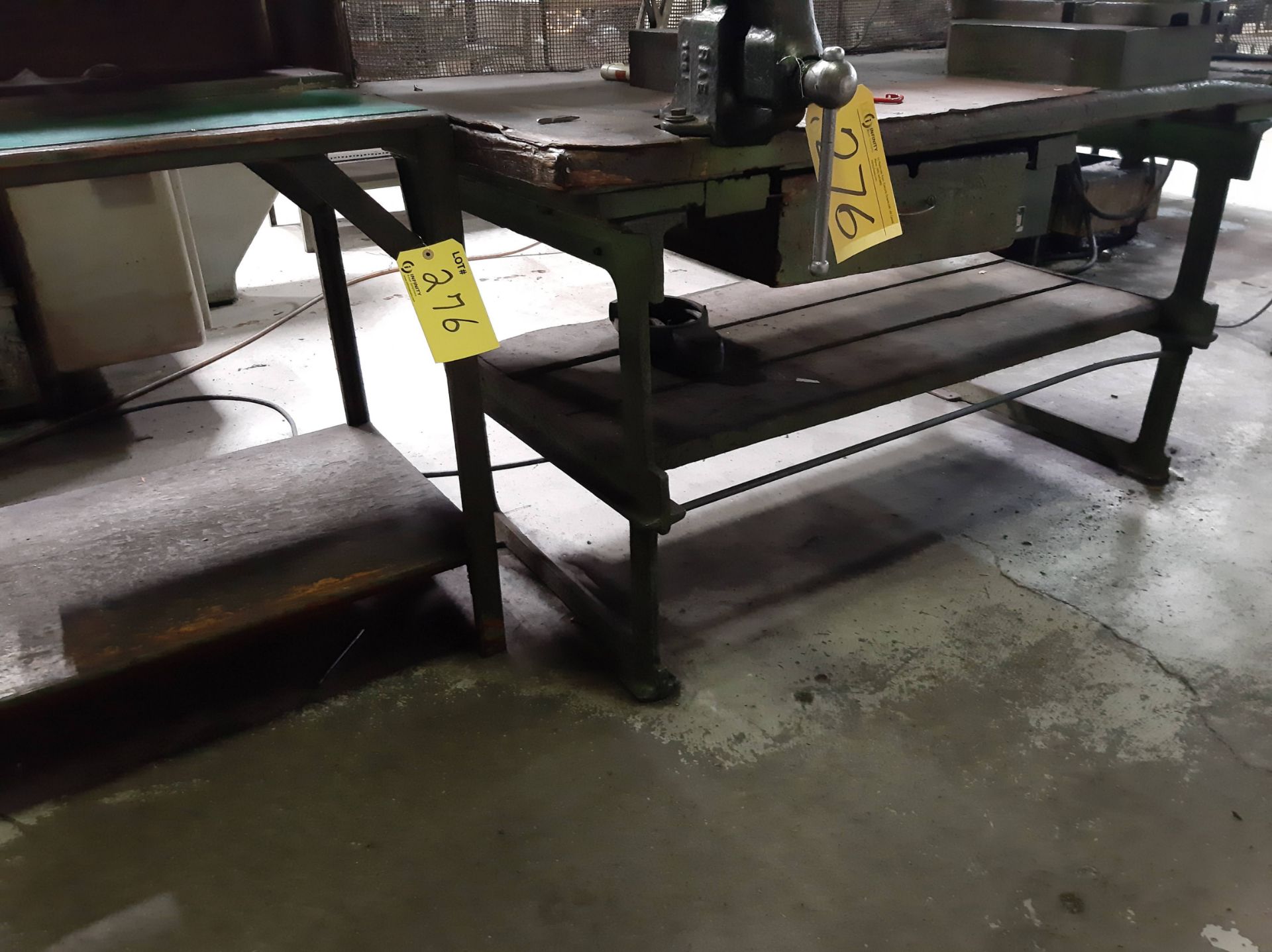 WORKBENCH W/ 4" VISE LAMP AND TABLE W/ LAMP