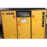 KAESER AS-36 ROTARY SCREW AIR COMPRESSOR, 36HP (RIGGING FEE $325)