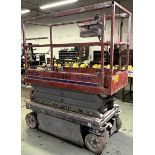 SKYJACK SJIII 3219 ELECTRIC SCISSOR LIFT, S/N 22022843, 550LB CAP., 24V, 19' MAX HEIGHT (NOTE: