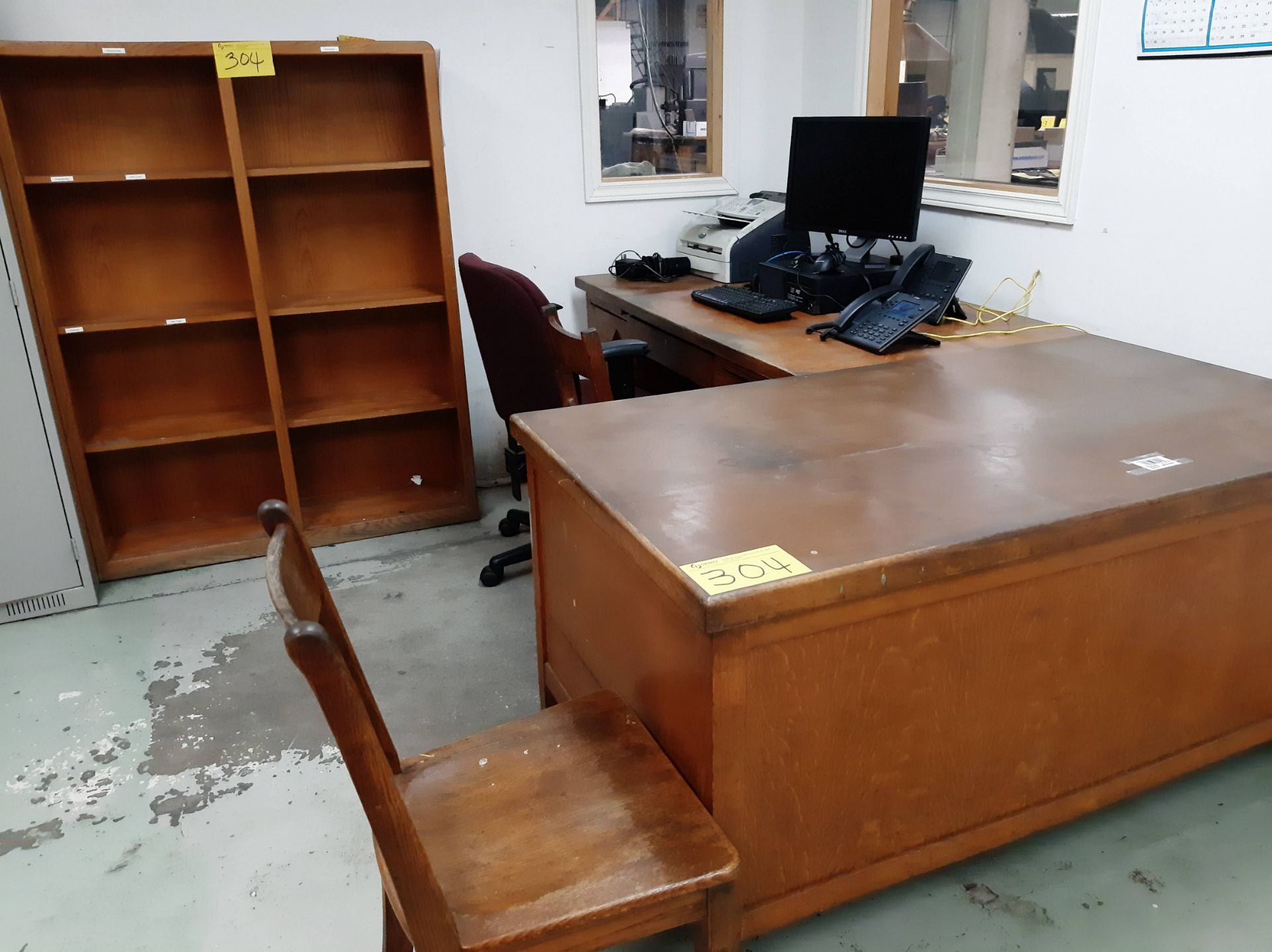 LOT OF FURNITURE, (2) DESKS, (3) CHAIRS, (2) BOOKCASES