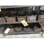 LOT OF (5) METAL BINS W/ CUTTING TOOLS