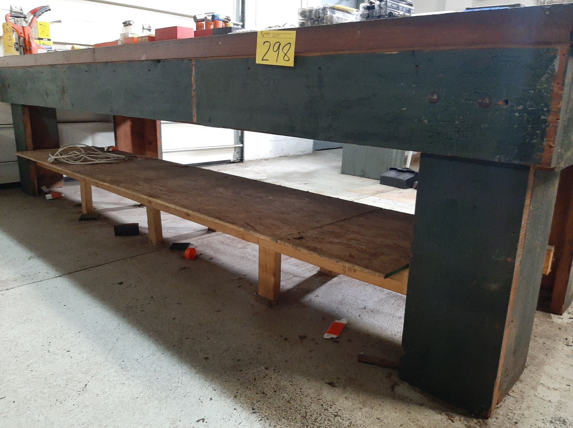 LOT OF (3) LARGE WOODEN TABLES / COUNTERS