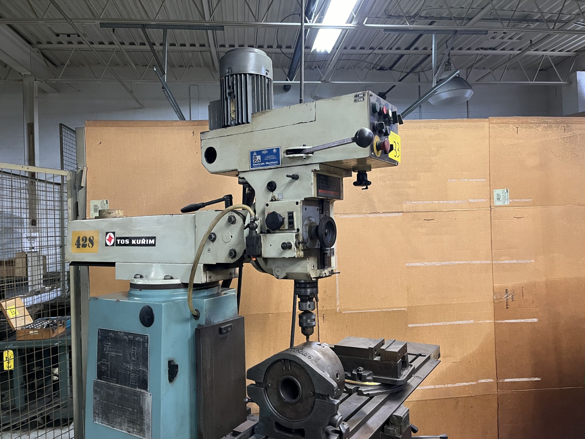 TOS FNK 25A VERTICAL MILLING MACHINE, 12” X 49” TABLE, SPEEDS TO 4,500 RPM (NO VISE OR ROTARY - Image 3 of 9