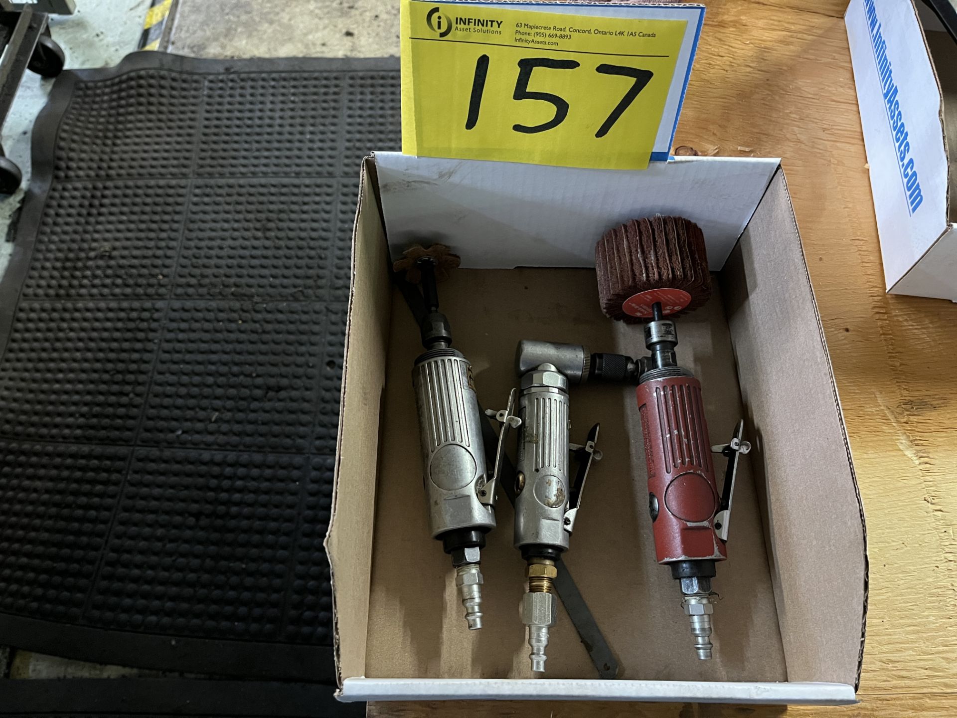 LOT OF (3) PNEUMATIC DRIVER AND POLISHER / SANDING TOOLS