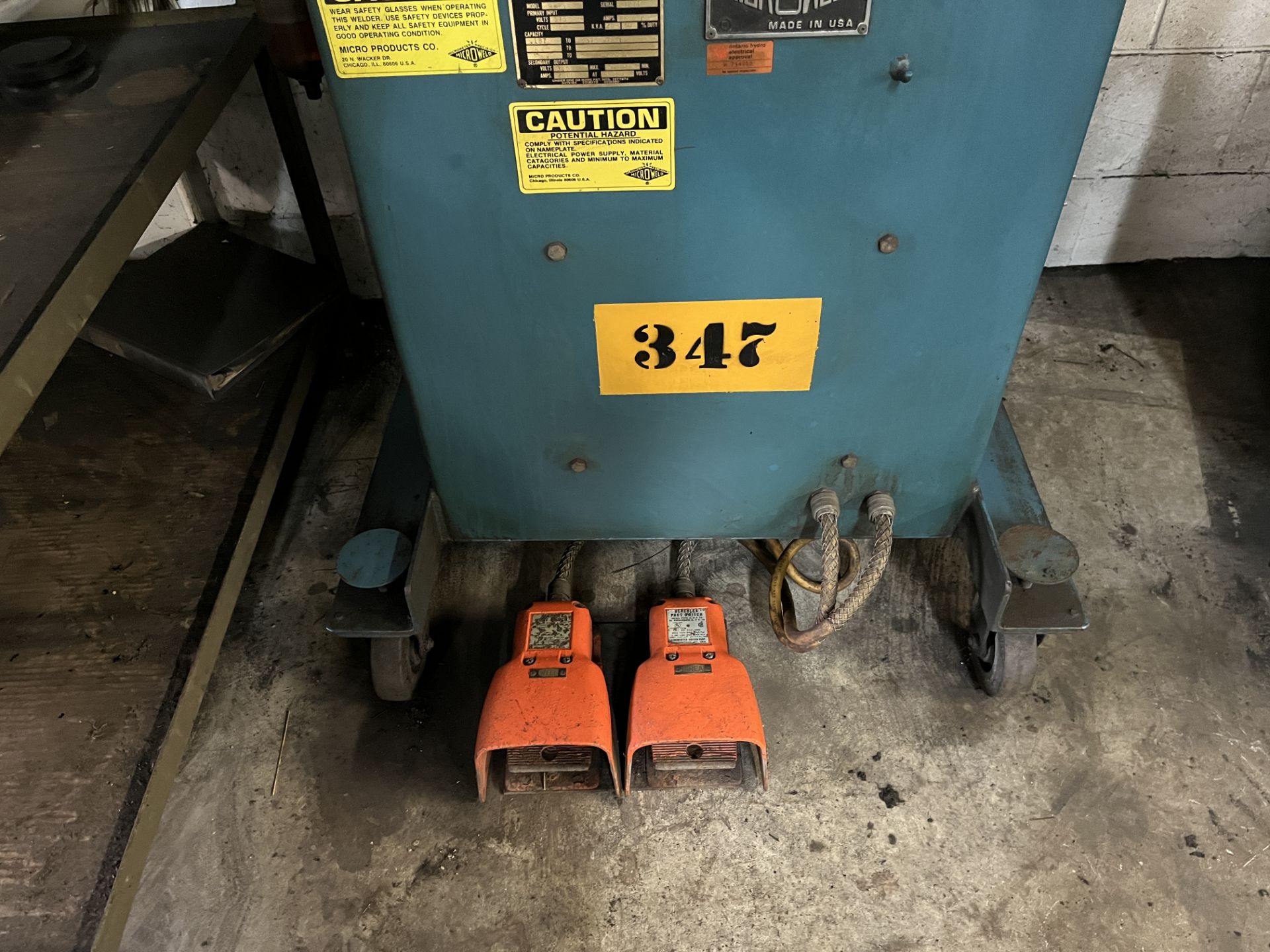MICRO PRODUCTS RW-3 PRECISION SPOT WELDER, 20 KVA, S/N 32716 (RIGGING FEE $100) - Image 3 of 4