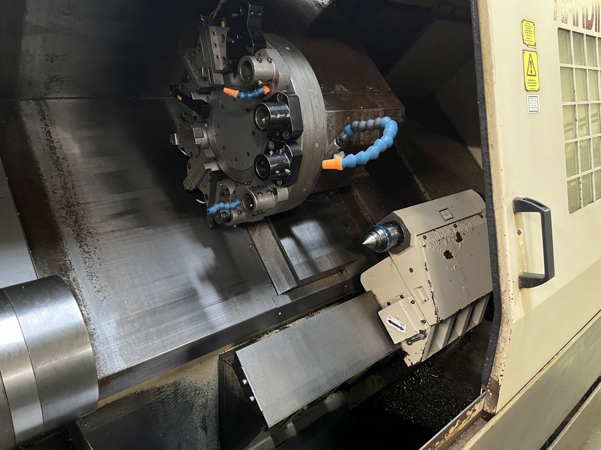 HARDINGE COBRA 65 CNC TURNING CENTER, MODEL LC65, 12-STATION TURRET, TAILSTOCK, 8” CHUCK, GE FANUC - Image 8 of 14