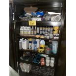 2-DOOR METAL CABINET W/ MAINTENANCE SUPPLIES