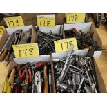 LOT OF (5) BOXES OF SOCKETS, RATCHETS, HAND TOOLS