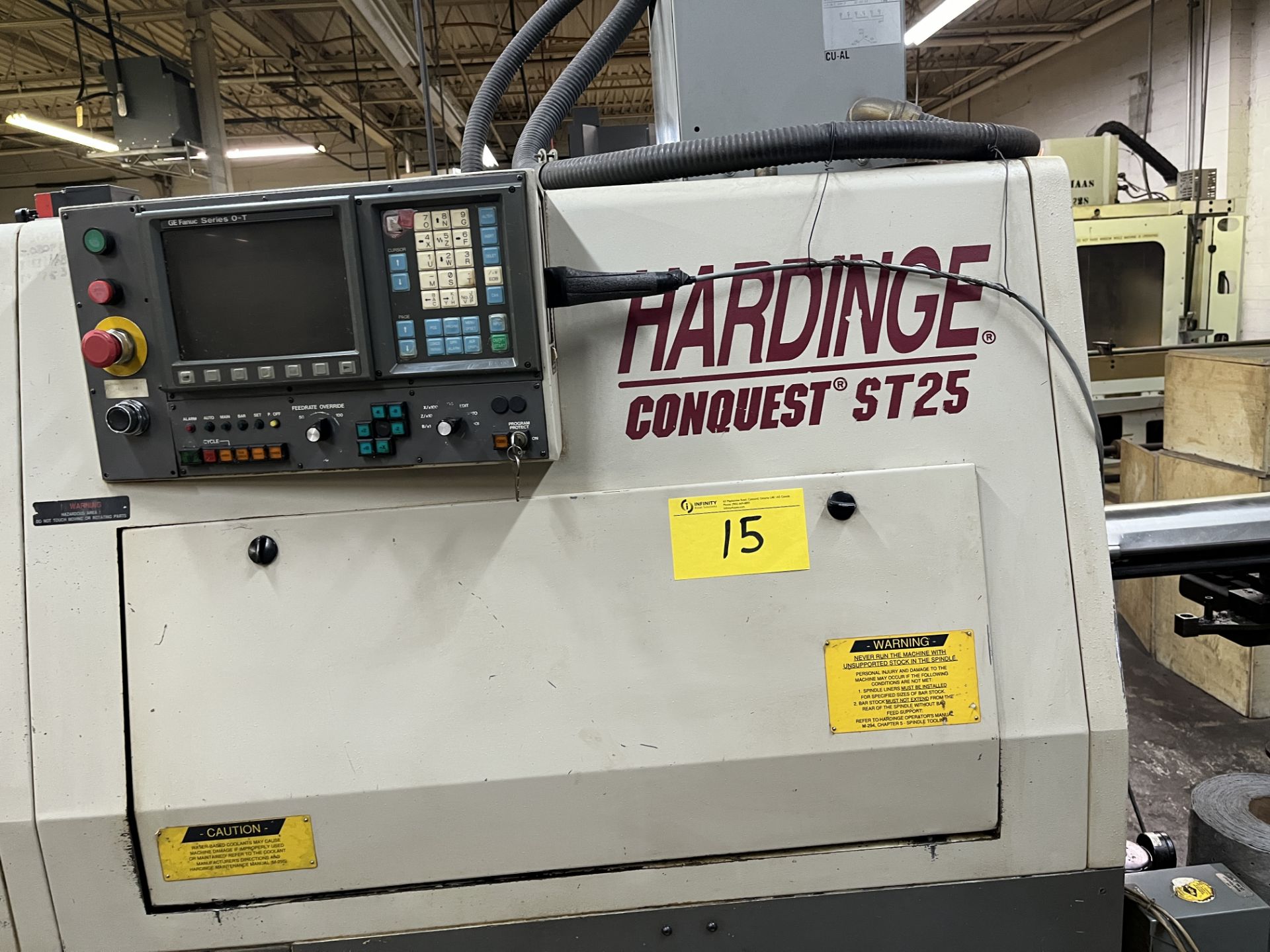 HARDINGE CONQUEST ST25 GANG TOOL CNC TURNING CENTER, GE FANUC O-T CNC CONTROL, S/N ST-172-25, - Image 7 of 12