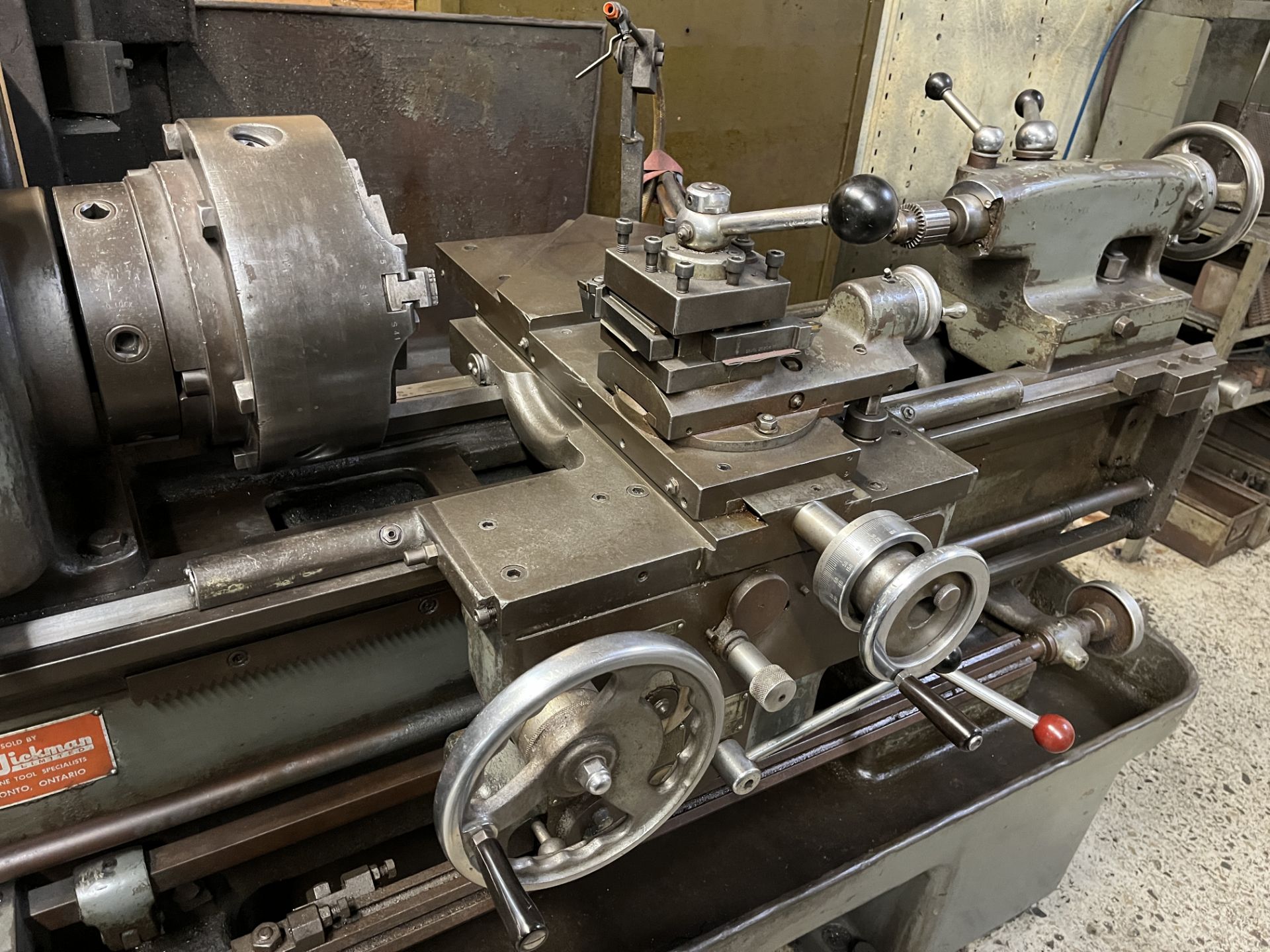 DEAN SMITH GRACE LATHE, 13” X 30”, 3-JAW CHUCK, EXTRA 12” 4-JAW CHUCK, 1.5” BORE, TAILSTOCK, TOOL - Image 4 of 8