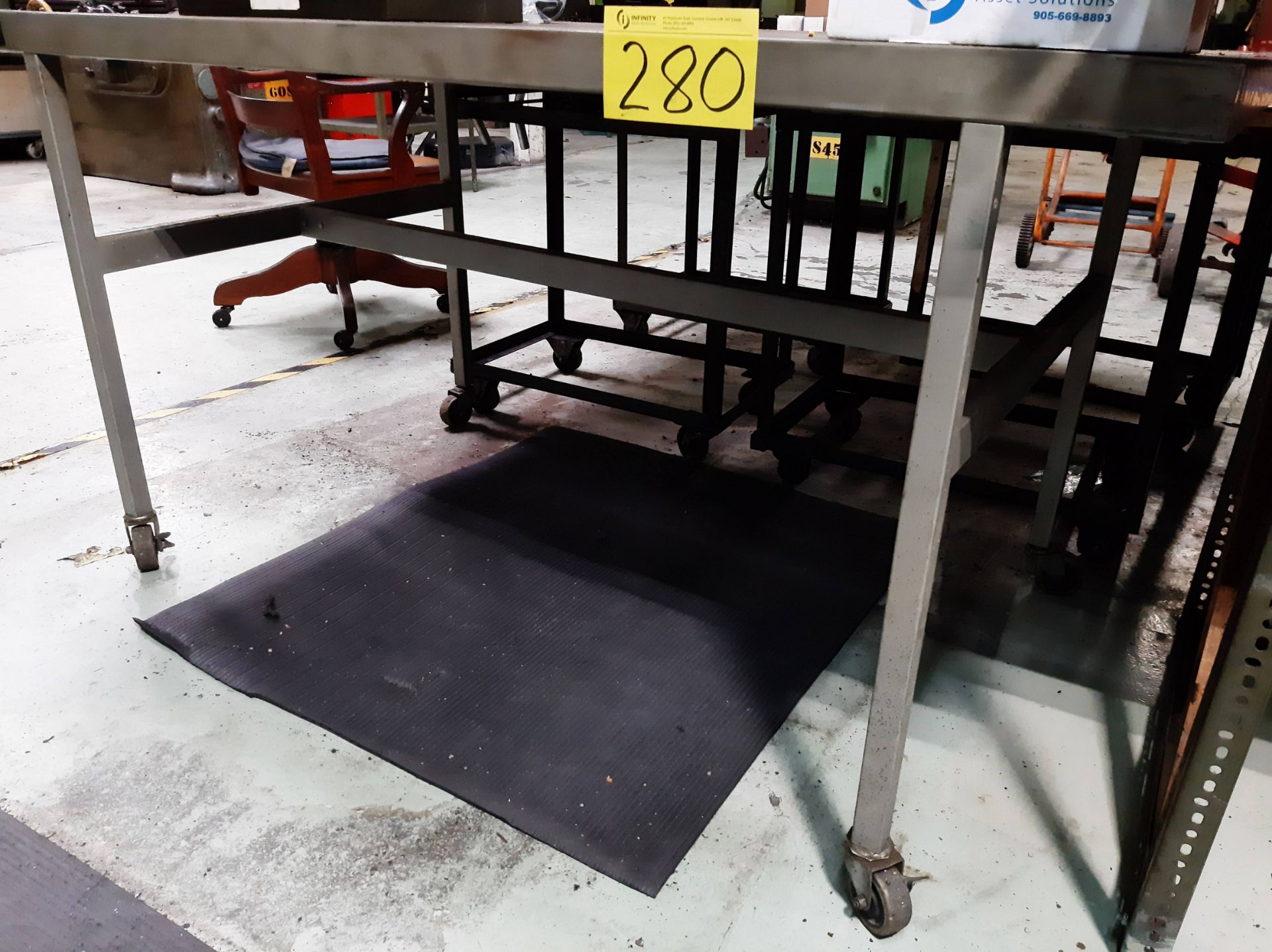 LOT OF (2) METAL 2-LEVEL CARTS, PORTABLE TABLE - Image 2 of 2