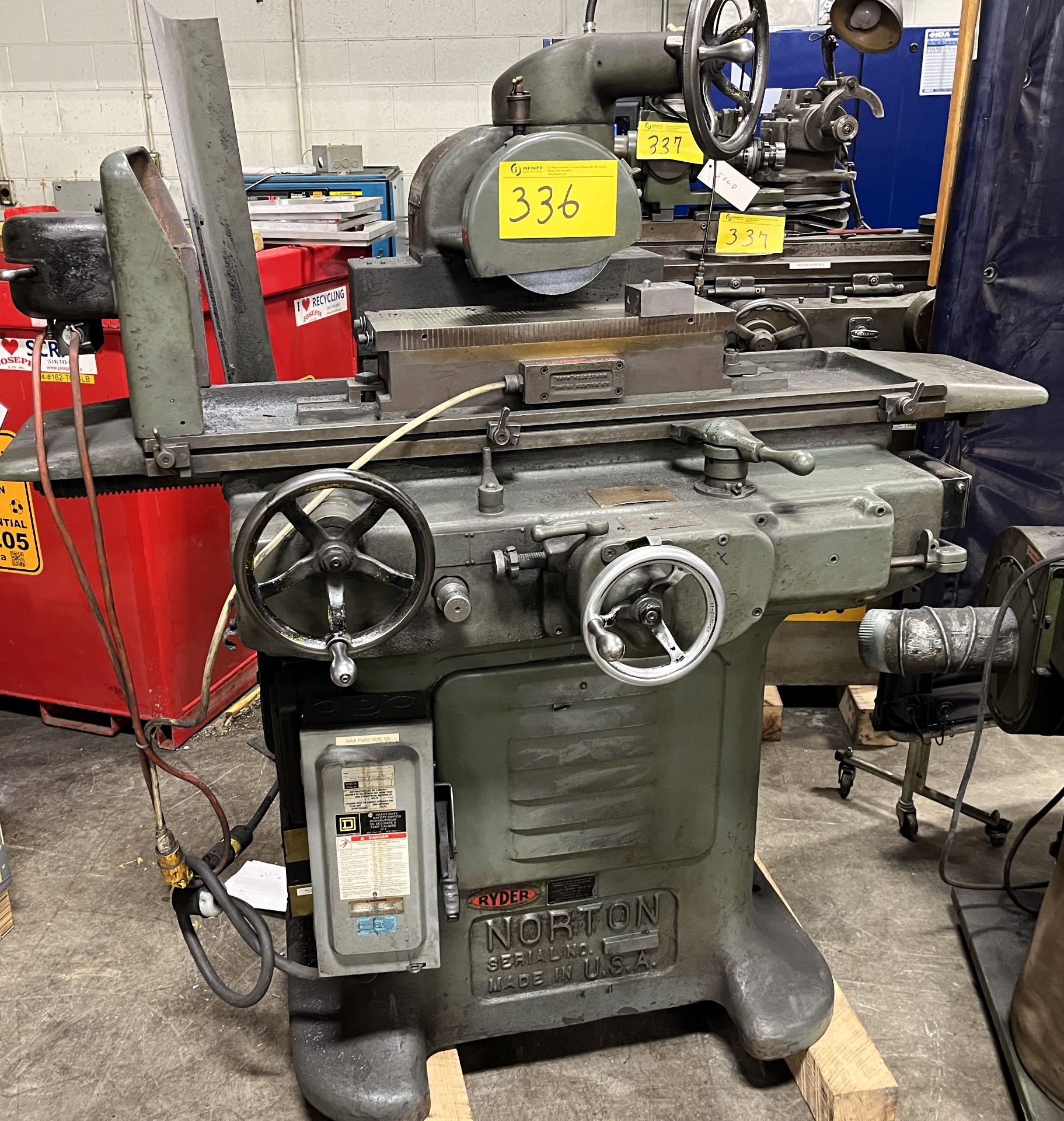 NORTON SURFACE GRINDER, 6" X 12" MAGNETIC CHUCK (LOCATED AT 1761 BISHOP STREET N, CAMBRIDGE,