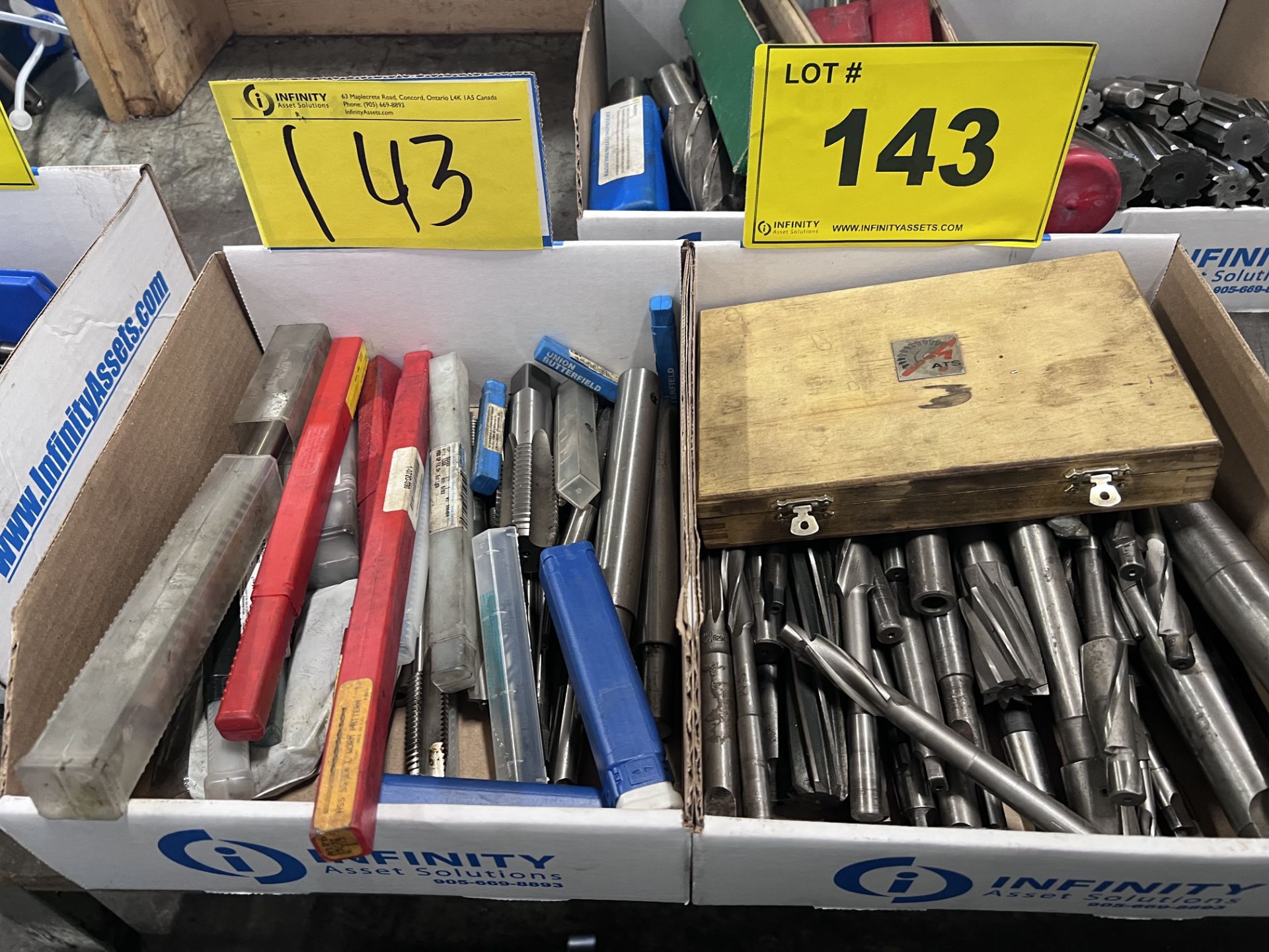 LOT OF (2) BOXES OF REAMERS, COUNTERBORES, TAPS