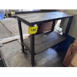 APPROX. 47" X 23" X 1/2" THICK METAL PLATE TOP 2-LEVEL PORTABLE TABLE